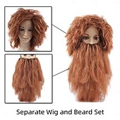 economico Parrucche da festa-barba e parrucca da cavernicolo set parrucche per feste di carnevale cosplay