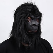 Недорогие Маски-Королевство планеты обезьян King Kong Карнавальная маска Маски Полная голова Взрослые Муж. Жен. Страшный костюм Выступление Для вечеринок Хэллоуин Карнавал Легкий карнавальный костюм