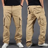 economico Pantaloni cargo-Per uomo Pantaloni cargo Pantaloni tattici Pantaloni Pantaloni da escursione Bottoni Multi tasca Liscio Indossabile Esterno Giornaliero Campeggio e hiking Di tendenza Classico Grigio verde Verde