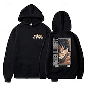 economico Grafica di personaggi di cartoni animati e film-One Piece Monkey D.Rufy Felpa con cappuccio Cartone animato Manga Manga Tasca frontale Grafica Per Da coppia Per uomo Per donna Per adulto Stampa a caldo
