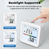 economico Elettrodomestici-termometro igrometro termometro intelligente per la casa lcd retroilluminato con supporto staccabile sensore di umidità della temperatura digitale monitoraggio in tempo reale registrazione zigbee wifi