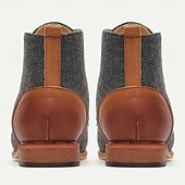 cheap Premium Leather Boots-Men&#039;s Vintage Lace-Up Ankle Boots with Cloth Fabric and Leather, Stylish and Comfortable for Daily Wear