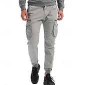 cheap Cargo Pants-Men&#039;s Cargo Pants Joggers Tactical Pants Trousers Elastic Waist Multi Pocket Elastic Cuff Plain Wearable Outdoor Daily Camping &amp; Hiking Fashion Classic Black Wine