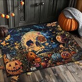 お買い得  ハロウィンの寝室-ゴシックなハロウィーンのフロアマットは、ダークなエレガンスであなたの装飾を高めます