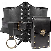 cheap Accessories and More-Medieval Renaissance Waist Belt Men&#039;s Women&#039;s Celtic Pirate Halloween Carnival Performance LARP Adults&#039; Belt Sscabbard Magic Bottle