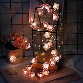 cheap Solar String Lights-4M 40LED Solar Cherry Blossom Mushroom Hazelnut Copper Wire String Lights Outdoor Waterproof Christmas Thanksgiving Garden Party Balcony Home Decoration