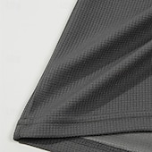 preiswerte Klassisches Poloshirt für Herren-Herren Waffel-Poloshirt Golfhemd Arbeit Casual Ständer Langarm Basic Modern Farbblock Patchwork Taste Frühling &amp; Herbst Regular Fit Schwarz Weiß Wein Marinenblau Dunkelgrau Armeegrün Waffel-Poloshirt