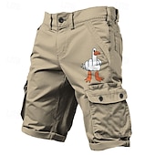 tanie męskie spodenki cargo z nadrukiem-męskie spodenki cargo wiele kieszeni graficzne graffiti krótkie spodenki sportowe outdoorowe klasyczne mikroelastyczne spodenki