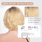 ieftine Peruci fără Capac din Păr Uman-Blendul părului uman Perucă Scurt Drept natural Frizură Pixie Partea laterală Frizură în Straturi Frizură Asimetrică Maro Cosplay Ondulator și îndreptător Linia naturală de păr Fără calotă Păr