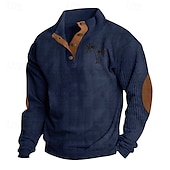preiswerte Einfache Sweatshirts-Herren Sweatshirt Pullover Sweatshirt mit Viertelreißverschluss Schwarz Weiß Marineblau Grün Troyer Halber Reißverschluss Farbblock Baum Sport &amp; Natur Täglich Festtage Kord Strassenmode Basic