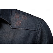 economico Camicie da uomo-Per uomo Camicia Camicia in chambray Camicia in calicò Maglietta informale Camicia con bottoni Camicia di jeans Blu denim Nero Blu marino Azzurro Manica lunga Liscio Colletto Da mare Giornaliero