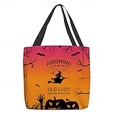 levne Tašky-dámská kabelka s tématem halloween s designem čarodějnice a úplňku - ideální pro halloween a každodenní použití