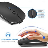 abordables Souris-souris optique sans fil souris récepteur usb 2,4 ghz mini souris portable rechargeable niveaux de dpi réglables souris bluetooth souris