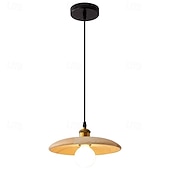 cheap Pendant Lights-LED Pendant Light 28cm 1-Light Wooden Retro Farmhouse Modern E26/E27 Pendant Lantern Design Ceiling Light 5W Fixture for Kitchen Island Dining Room Hallway Bedroom Living Room 110-240V