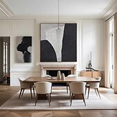 preiswerte Abstrakte Gemälde-Ölgemälde handgemachtes beiges Wabi Sabi Ölgemälde handgemalte Wandkunst schwarz beige abstraktes Gemälde großes schwarzes minimalistisches Wandkunst beige strukturiertes Leinwandgemälde neutrales