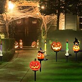 olcso Halloween kellékvilágítás-halloween kültéri napelemes pumplin lámpák jack o lámpás modern udvarhoz műgyanta padlóbetét táj dekoráció hamis sütőtök fények