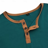 preiswerte Lässiges Henley-T-Shirt-Herren Henley Shirt T-Shirt Kurze Ärmel Glatt Raglanärmel Modisch Designer Basic Knopf hoch Henley Urlaub Strasse Ausgehen Sommer Dunkel Braun Marineblau Königliches Blau Henley T-Shirt