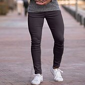 preiswerte Chinos-Herren Anzughosen Hose Hosen Chinesisch Chino Knopf Tasche Glatt Komfort Formal Party Arbeit Modisch Klassicher Stil Hellkaki Schwarz Mikro-elastisch