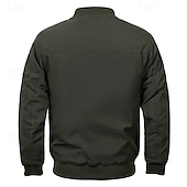abordables Manteaux &amp; vestes-Homme Veste légère Bomber Coupe-vent Veste décontractée du quotidien Vacances Chaud Poche Automne hiver Plein Mode Classique Col Mao Normal Noir Vert Véronèse Bleu de minuit Gris Veste
