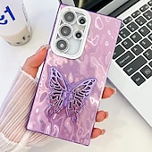 Χαμηλού Κόστους Samsung Θήκη-τηλέφωνο tok Για Samsung Galaxy S24 S24 Ultra Plus S23 Ultra A55 A35 A25 A15 5G Α54 S25 Ultra Πίσω Κάλυμμα με βάση στήριξης Προστατευτικό φακού κάμερας Ανθεκτική σε πτώσεις Πεταλούδα Επιμετάλλωση PC