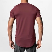 Недорогие Футболки и майки для бега-Муж. Футболка для бега Спортивная рубашка С короткими рукавами Футболка Футболка Повседневные Одежда для спорта и отдыха Однотонный Быстровысыхающий Мягкий Дышащий