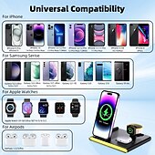 お買い得  ワイヤレス充電器-ワイヤレス充電器 充電ステーション 8 ポート マルチ USB 充電ステーション RoHS CE 認証 FCC 高速ワイヤレス充電 MagSafe マグネット式 携帯電話 タブレット iPhone iPad 携帯電話 タブレット用 1 個