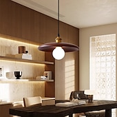 cheap Pendant Lights-LED Pendant Light 28cm 1-Light Wooden Retro Farmhouse Modern E26/E27 Pendant Lantern Design Ceiling Light 5W Fixture for Kitchen Island Dining Room Hallway Bedroom Living Room 110-240V