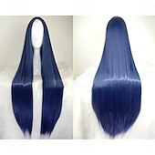 cheap Party Wigs-Black Wigs for Women The Addams Family Wig Long Black Wig Cosplay Wig Synthetic Wig Cosplay Wig Long Azure Light Brown Lake Blue Blonde Pink Synthetic Hair 34 Inch Women&#039;S Halloween Wigs