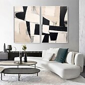 abordables Peintures natures mortes-peinture à l&#039;huile noire 3D faite à la main sur toile grande peinture à l&#039;huile abstraite texturée au couteau à palette art mural bohème œuvre d&#039;art minimaliste contemporaine personnalisée pour salon