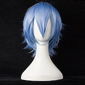 economico Parrucche da festa-parrucche sintetiche corte anime lisce con frangia, parrucca cosplay per feste in costume anime resistente alle alte temperature per uomini e donne