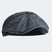 olcso Férfi kalapok-Férfi Vadászsapka Ascot Hat Newsboy Hat Fekete Kék Pamut Divat Alkalmi Utca Napi Sima Állítható Fényvédő Légáteresztő