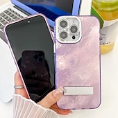 abordables Coques iPhone-téléphone Coque Pour iPhone 16 Pro Max Plus iPhone 15 14 Pro Max Plus iPhone 13 Pro Max Coque Arriere Avec Support Protecteur d&#039;objectif de caméra Antichoc Placage PC