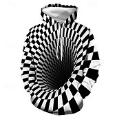 economico Felpe con cappuccio da uomo-Per uomo Pop art 3D Print Felpa con cappuccio Felpe Felpa Felpa con cappuccio Manica lunga Felpa con cappuccio Con cappuccio Originale Stampa 3D Giornaliero Per uscire Bianco e nero Nero/bianco