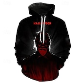 levne Mikiny s kapucí-předvečer Všech svatých horor Michael Myers Kapuce Pullover Anime 3D Přední kapsa Grafika Pro Pro páry Pánské Dámské Dospělé předvečer Všech svatých Karneval Plesová maškaráda 3D tisk Párty Běžn