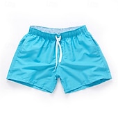 billige svømmeshorts for menn-Herre Surfeshorts Badeshorts Snorer Elastisk midje Elastisk snordesign Ensfarget Hurtigtørkende Sport Kort Daglig Ut på byen Strand Gatemote Fritid Svart Hvit Mikroelastisk
