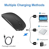 abordables Souris-souris optique sans fil souris récepteur usb 2,4 ghz mini souris portable rechargeable niveaux de dpi réglables souris bluetooth souris