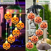 economico Illuminazione di Props di Halloween-1 pc 3 W Luci e lanterne di percorso Ad energia solare Creativo Multicolore 3.7 V 6 Perline LED