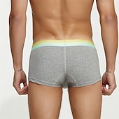cheap Men&#039;s Boxers Underwear-Men&#039;s 1 PCS Boxers Underwear Boxer Shorts 90% Cotton Breathable Soft Comfortable Color Block Letter Mid Rise Black White