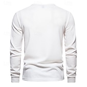 abordables Camiseta informal tipo henley-Hombre Camiseta con botones Camiseta Henley Shirt Tee Manga Larga Henley Primavera &amp; Otoño Plano Moda Design Básico Vacaciones Calle Noche Negro Blanco Gris oscuro Camiseta superior para hombre