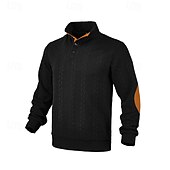economico Felpe di base-Per uomo Felpa Nero Giallo Cachi Grigio scuro Colletto Mao Color Block Jacquard Collage Sportivo Giornaliero Per eventi Strutturato Streetwear Essenziale Informale Autunno inverno Abbigliamento Felpe