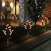 cheap Landscape Lights-Solar Lawn Light 20LED Outdoor Lotus Crystal Ball Waterproof Solar Garden Lights 2 Modes Park Yard Lawn Walkway Camping Atmosphere Halloween Xmas Atmosphere Decoration 1/2PCS