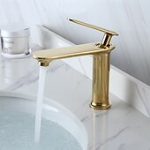 economico Rubinetti per lavandino bagno-Lavandino rubinetto del bagno - Classico Galvanizzato Esterno Una manopola Un foroBath Taps