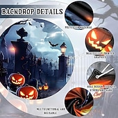 billige Halloween garasjeportdeksel-halloween dørdekorasjoner utendørs halloween garasjedørdeksel jack o lanterne gresskar slott banner skummel skog stort bakteppe dekorasjon for ferie utendørs garasjedør hjem veggdekorasjoner