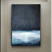 preiswerte Pop-Ölgemälde-großes handgemaltes 3D-Ölgemälde auf blauer Leinwand, handgefertigtes abstraktes Gemälde, handgefertigtes Wandkunstgemälde, leichtes Luxus-Ölgemälde für Wohnzimmer, Schlafzimmer, Wanddekoration