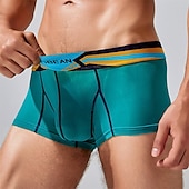 preiswerte Boxershorts für Herren-Herren 1 pc Unterwäsche Boxer Boxer-Shorts Nylon Atmungsaktiv Weich Komfortabel Farbblock Buchstabe Mittlere Hüfthöhe Schwarz Weiß