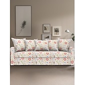 baratos Cobertura de Sofa-Capa de Sofá Floral 100% Algodão com Almofada de Algodão