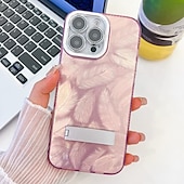abordables Coques iPhone-téléphone Coque Pour iPhone 16 Pro Max Plus iPhone 15 14 Pro Max Plus iPhone 13 Pro Max Coque Arriere Avec Support Protecteur d&#039;objectif de caméra Antichoc Placage PC