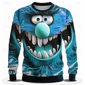 economico Felpe 3D da uomo-Per uomo Divertente Felpe Felpa Manica lunga Felpa Girocollo Di tendenza Stampa 3D Autunno Inverno