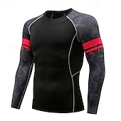 halpa Juoksupaidat ja tanktopit-Miesten Kompression Paita Urheilullinen paita Kuntosali paita Fitness paita Pitkähihainen Tee paita Kausaliteetti Urheilu- ja treenivaatteet Syksy Hengittävä Nopea kuivuminen Korkea Stretch