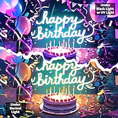 זול שטיחי קיר של Blacklight-blacklight שטיח uv תגובתי זוהר בחושך זוהר מסיבת ניאון רעיונות מסיבת זוהר מקלות מסיבה תלוי שטיח קיר אמנות קיר ציור קיר לחדר שינה בסלון